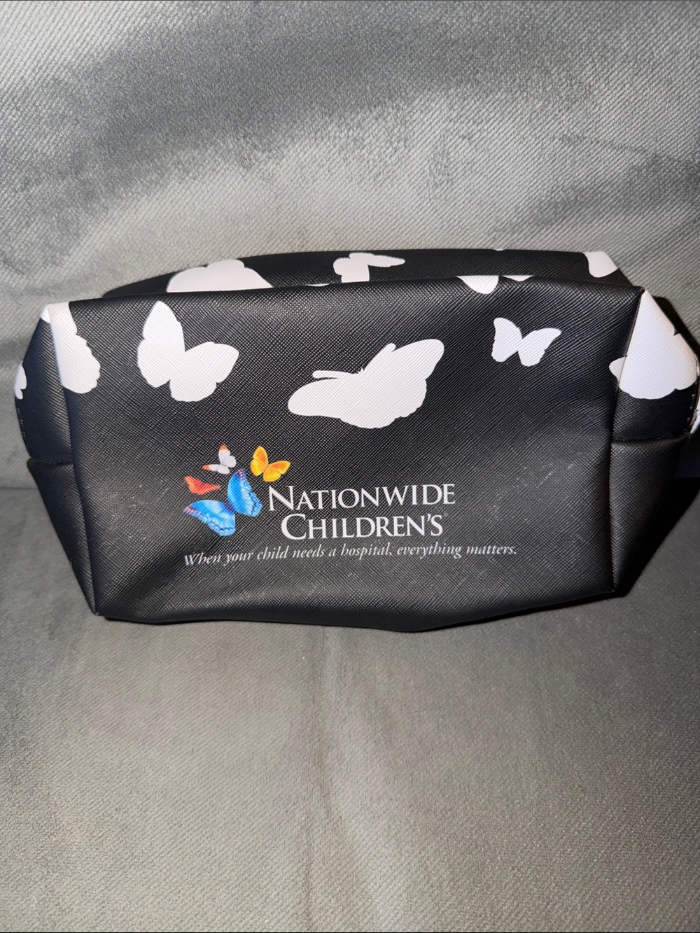 Zipper new Nationwide Children's Black Butterfly Kids Pouch